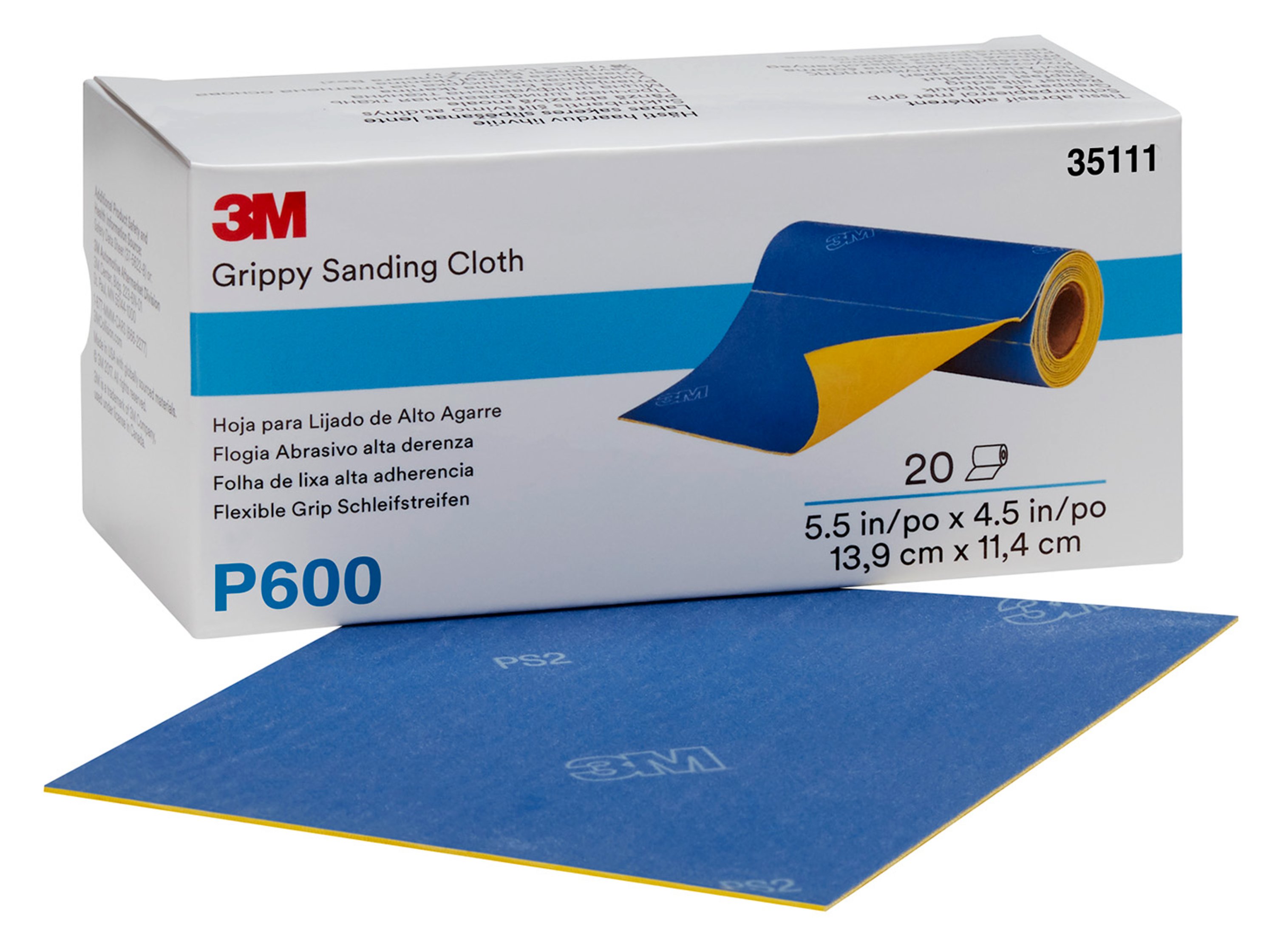 3M™ 35111 Grippy Sanding Cloth 139mm x 114mm P600 Box 20 Linkup Online