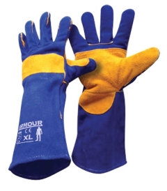 Armour® Leather Blue Welding Glove 40cm: XL - Pair