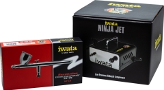 Iwata Airbrush Compessor + Gravity Gun (HP.CR) Ninja Kit 1