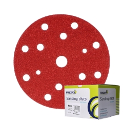 Finixa® Red Sanding Disc Ø150mm 15 Holes: P120 - Box 100