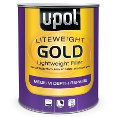 U-POL Liteweight Gold Filler for Medium Repairs - 3L