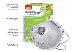 Esko® BreatheEasy™ P2 Valved Mask with Carbon Filter - Bx 12