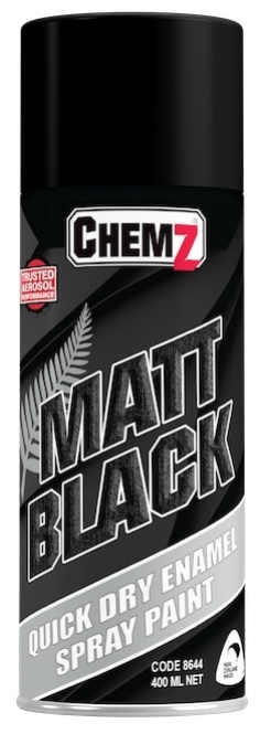 Chemz® Quick Dry Enamel Paint: Matt Black - Aerosol