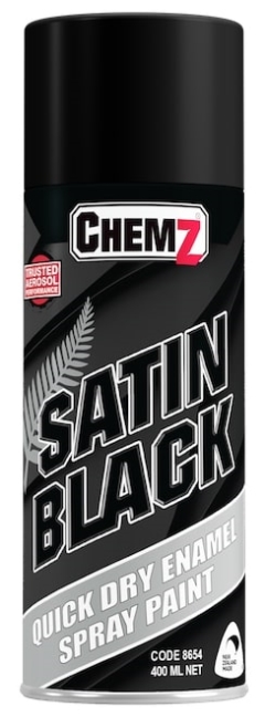 Chemz® Quick Dry Enamel Paint: Satin Black - Aerosol