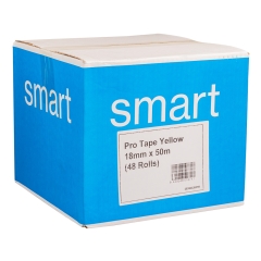 Smart Pro Tape Yellow: 18mm x 50M - Box of 48 Rolls