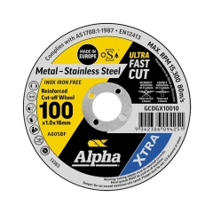 Alpha SGS XTRA Cutting Disc: 100mm x 1.0mm x 16mm - Each