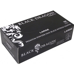 Black Dragon Prem. Powder Free Black Nitrile Gloves: Large