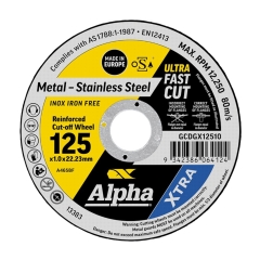 Alpha SGS XTRA Cutting Disc: 125mm x 1.0mm x 22.23mm - Each