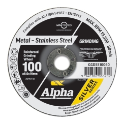 Alpha SSS Grinding Disc: 100mm x 6mm x 16mm - Each