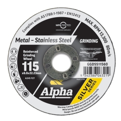 Alpha SSS Grinding Disc: 115mm x 6mm x 22.23mm - Each