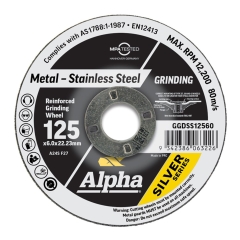 Alpha SSS Grinding Disc: 125mm x 6mm x 22.23mm - Each