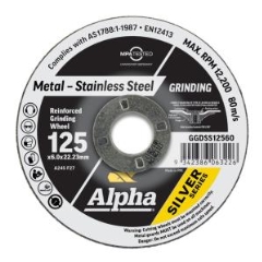 Alpha SSS Grinding Disc: 125mm x 6mm x 22.23mm - Each