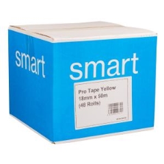 Smart Pro Tape Yellow: 18mm x 50M - Box of 48 Rolls